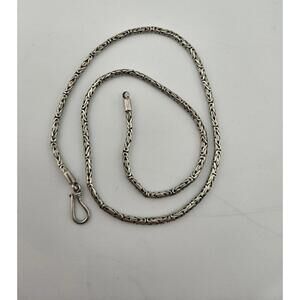 17.5in Sterling Silver Byzantine Bali Necklace Chain